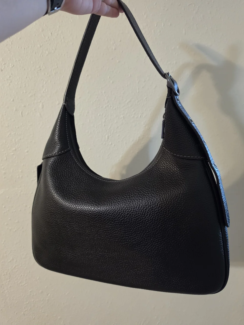 Coach Black Pebbled Leather Hobo Shoulder Bag Ella - Picture 2 of 4